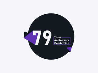 79 Years Anniversary Celebration badge with banner image isolated on white background