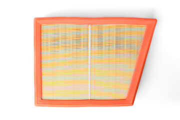 Car air filter isolated on white background.