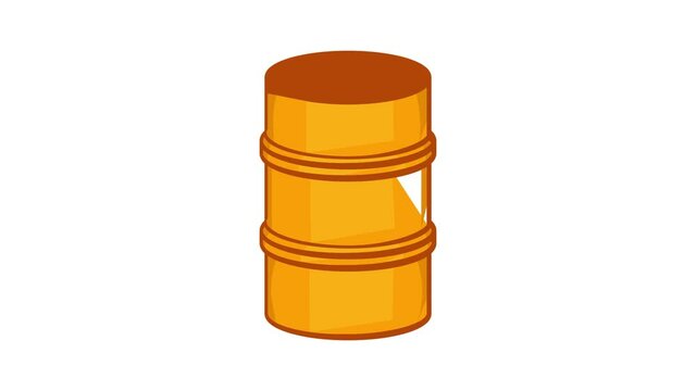 Orange barrel icon animation cartoon best object isolated on white background
