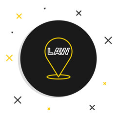 Line Location law icon isolated on white background. Colorful outline concept. Vector