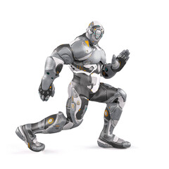 future soldier is dancing on white background
