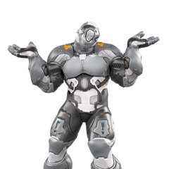 future soldier is in doubt on white background