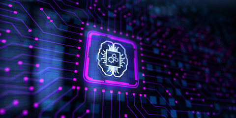 AI Artificial intelligence neural network machine learning. Innovation technology concept.