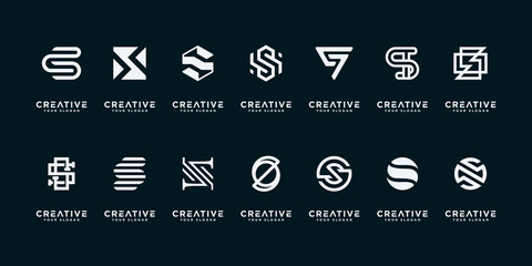 Set of creative abstract monogram letter s logo design collection. - obrazy, fototapety, plakaty