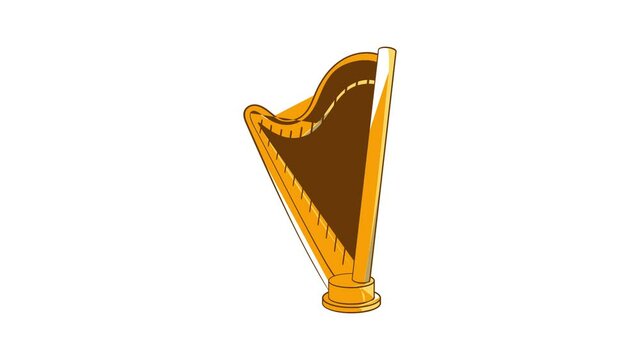Harp icon animation cartoon best object isolated on white background