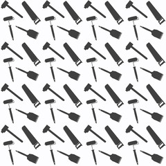 Pattern - construction tool - saw, hammer, roller, brush - vector. Builder's Day.