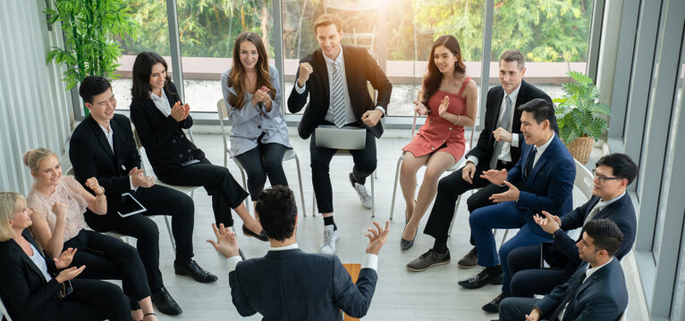 business people meeting conferance in office. workshop training business team. 