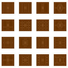 doors icon set vector sign symbol