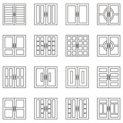 doors icon set vector sign symbol