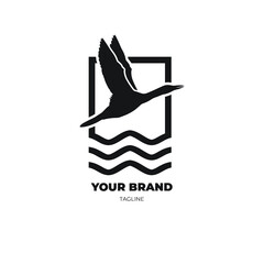 Sea Bird Logo Vector