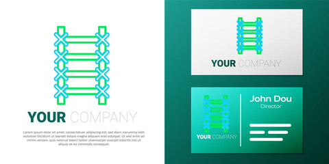 Line Fire escape icon isolated on white background. Pompier ladder. Fireman scaling ladder with a pole. Colorful outline concept. Vector