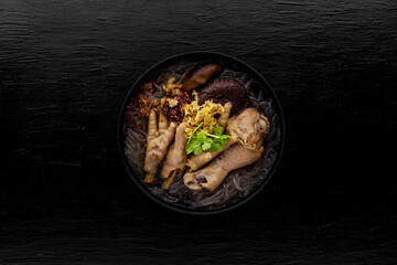 Noodles with chicken tasty Asia food