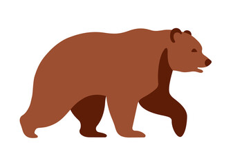 Brown bear icon. Wild animals. Vector flat illustration isolated on white background.