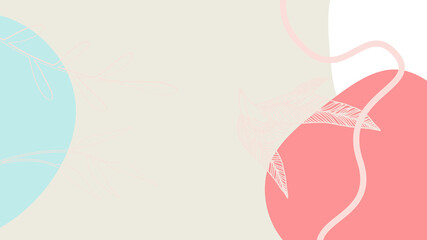 Abstract organic background vector. Earth tone minimal style wallpaper with foliage line art floral and botanical leaves, Organic shapes. Vector background for cover, banner, poster, Web and packaging