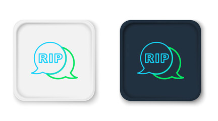 Line Speech bubble rip death icon isolated on white background. Colorful outline concept. Vector