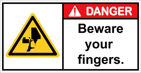 Beware of the dangers of CNC machines.,Danger sign.
