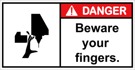 Beware of the dangers of CNC machines.,Danger sign.