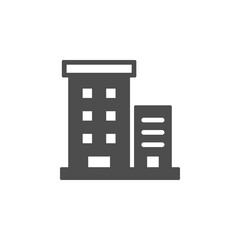 Apartment house glyph icon or building sign