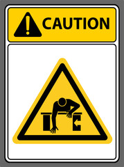 Be careful of getting compressed on your arm.,Caution sign