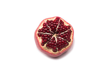 Sweet pomegranate isolated on white background.