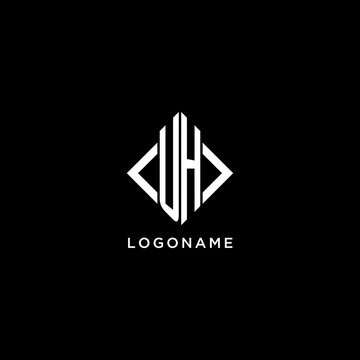 UH initial monogram with rhombus shape logo design