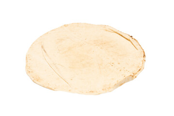 Grilled pitta bread isolated on white background.