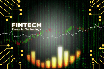 Financial growth graph and stock trading business chart background. Artificial intelligence...