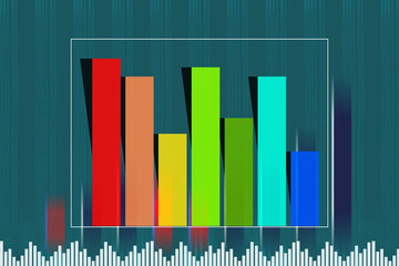 2d rendering Stock market online business concept. business Graph 