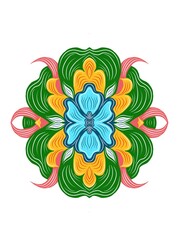 Modern floral pattern. Decorative dram fantasy ornmanet. Mandala style for decor, glass design, print, fabric, textile. Digital art illustration