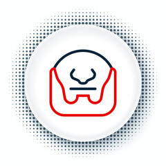 Line Mustache and beard icon isolated on white background. Barbershop symbol. Facial hair style. Colorful outline concept. Vector