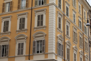 Naklejka premium Rome Corner Building Exterior Detail, Prati District