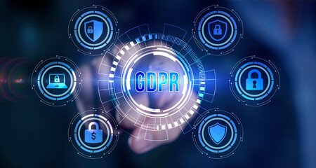 Internet, business, Technology and network concept. Cyber security data protection business technology privacy concept.