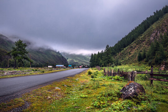 The Road To The Village Of Akash. Altai