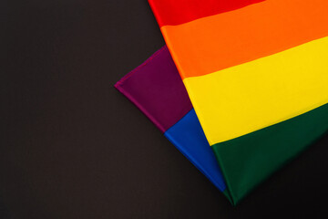 rainbow colors of lgbt flag isolated on black