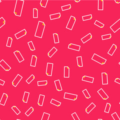 Line Grip tape on a skateboard icon isolated seamless pattern on red background. Vector