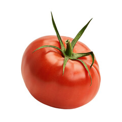 Fresh juicy pink tomato isolated on a white background.