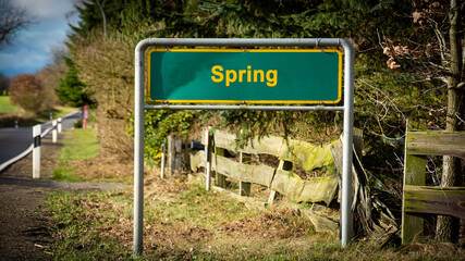 Street Sign to Spring - obrazy, fototapety, plakaty
