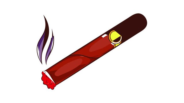 Cigar icon animation cartoon best object isolated on white background