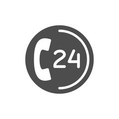 24 hours support service glyph icon