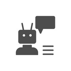 Chat bot or robot glyph icon