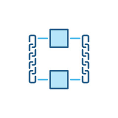Chains and Blocks colored icon. Blockchain vector sign