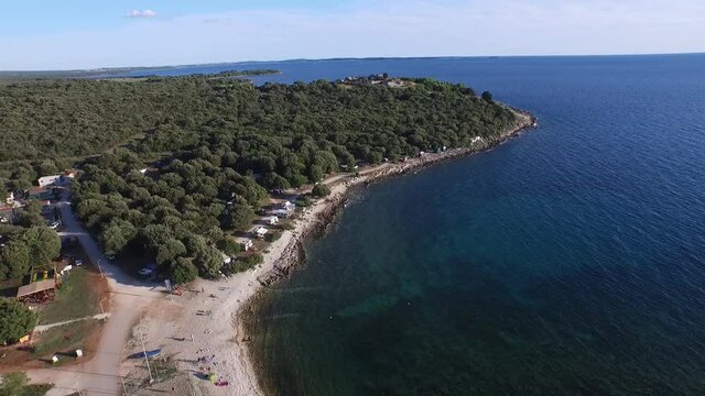 Aerial footage drone view of sea of Croatia, Boat in the sea, Europe // no video editing
