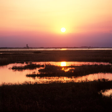 Italien/Venedig: Sonnenuntergang bei Lio Piccolo in der &ouml;stliche Lagune von Venedig