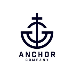 Obraz premium Anchor Logo Design, Marine Retro Emblems