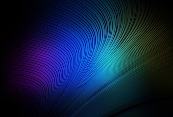 Dark Multicolor vector background with bent lines.