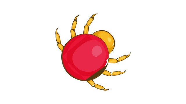 Mite parasite icon animation cartoon best object isolated on white background
