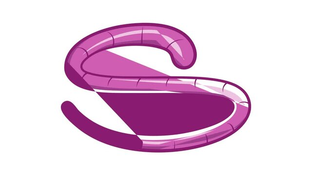 Roundworm icon animation cartoon best object isolated on white background