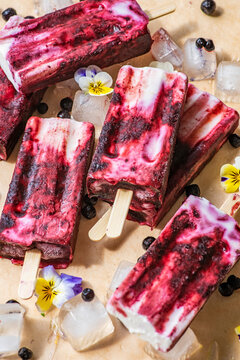 Blueberry Swirl Popsicles summer ices