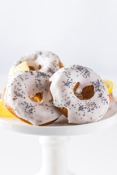 Glazed Lemon Poppy Seed Doughnuts