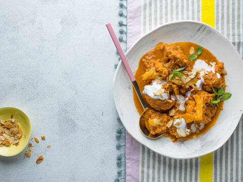 Butter Cauliflower curry. Indian cuisine.